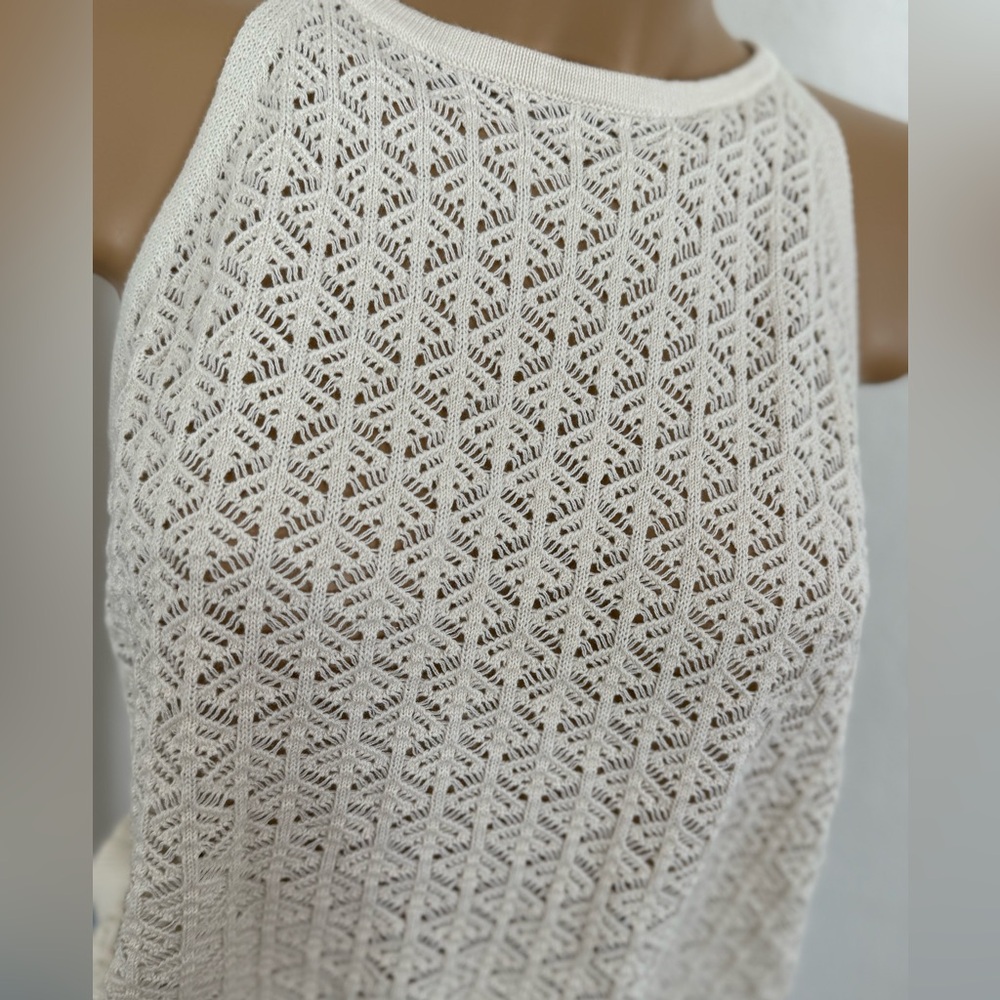 NWT Women's Halter Crewneck Open Work
Pullover Sweater - A New Day cream - Picture 7 of 8